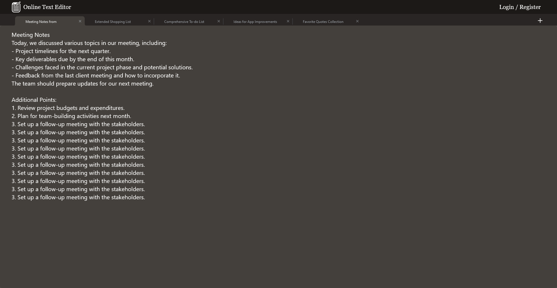 Online Text Editor